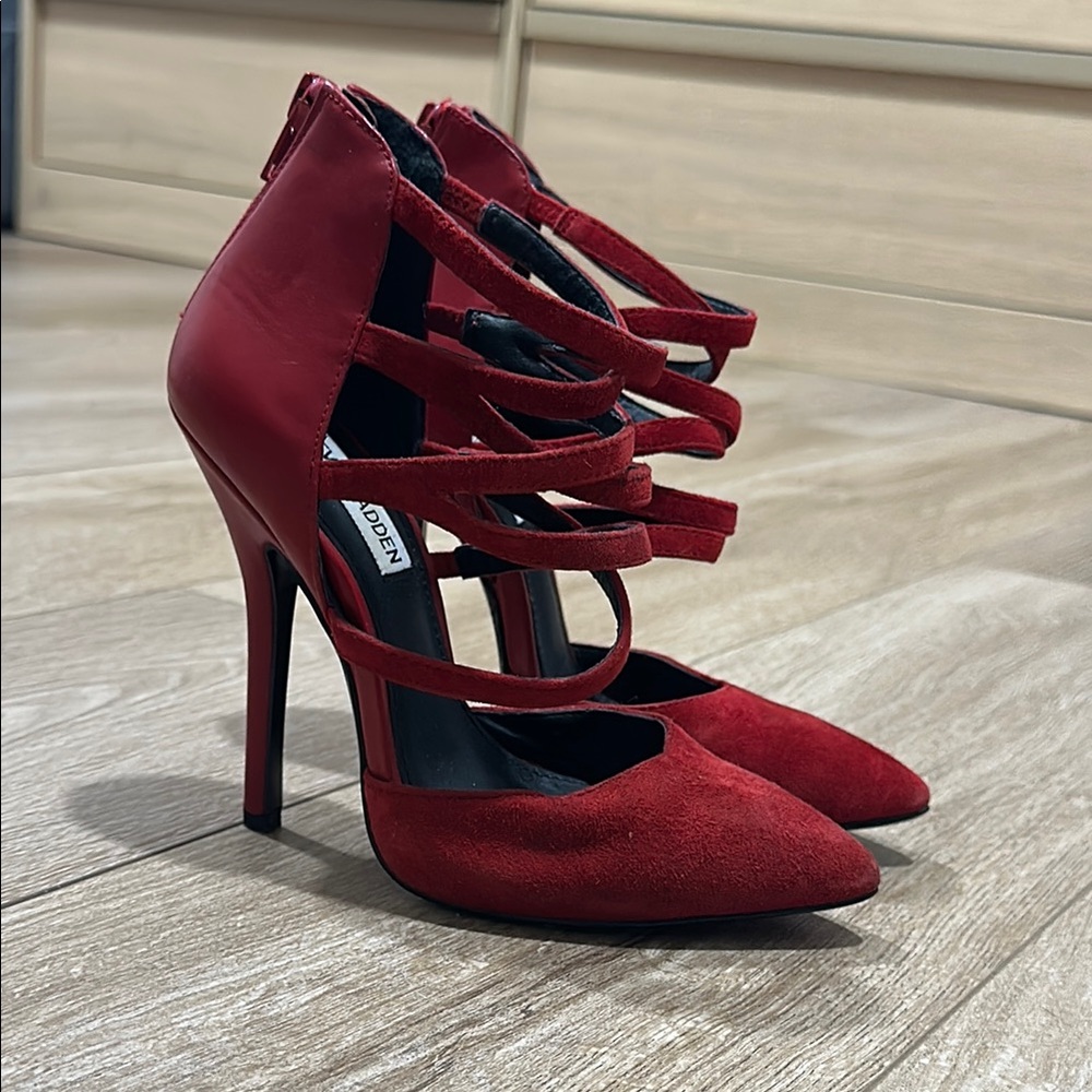 Elegant Red Strappy Heels